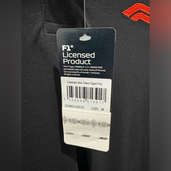 F1 essentials men’s short sleeve tipped polo NWT size medium - Picture 2 of 4